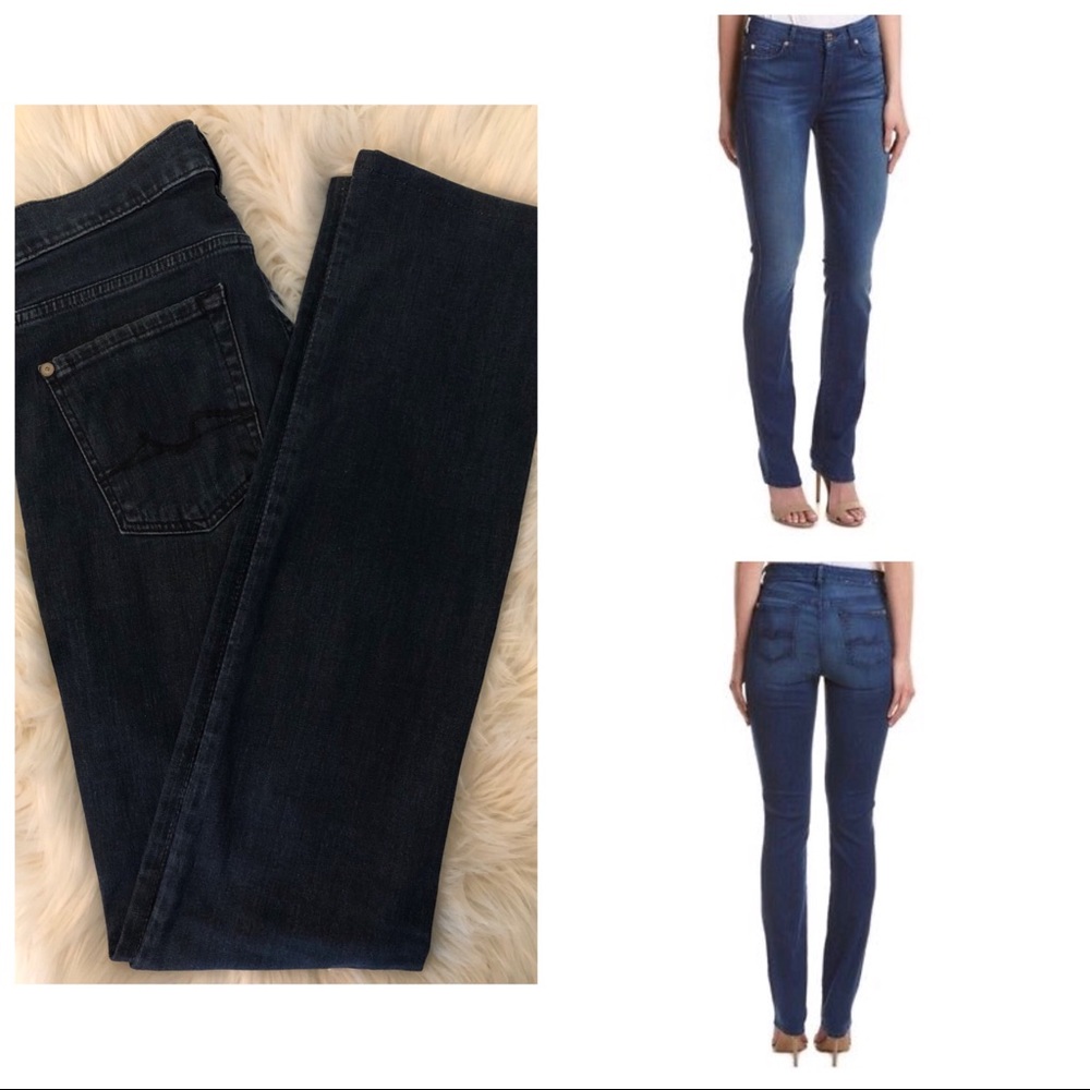 7 for All Mankind 28 High Waist Straight Leg Jeans